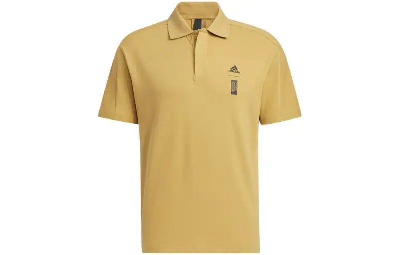 Adidas Polo Shirts Men's Yellow Polo Collar Moderate Straight Fit