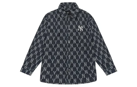 MLB Monogram Shirts Unisex Dark Blue Lapel Moderate Other