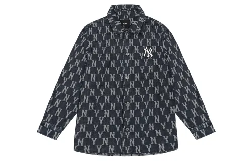 MLB Old Flower Shirts Unisex Dark Blue Lapel Moderate Other