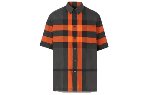 Burberry Shirts Men's Orange Lapel Moderate Other