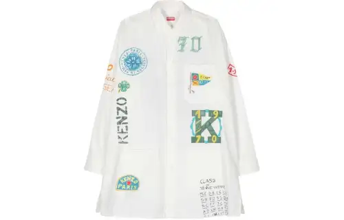 KENZO Graphic Printed Long Varsity Shirt
