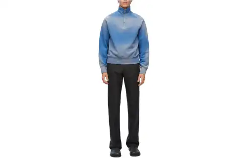 LOEWE Sweatshirts Men's Blue Stand Collar Moderate Regular