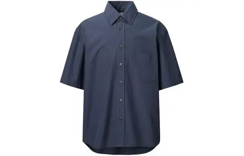 UNIQLO U Collection Shirts Men's Navy Blue Pointed Collar Moderate Other