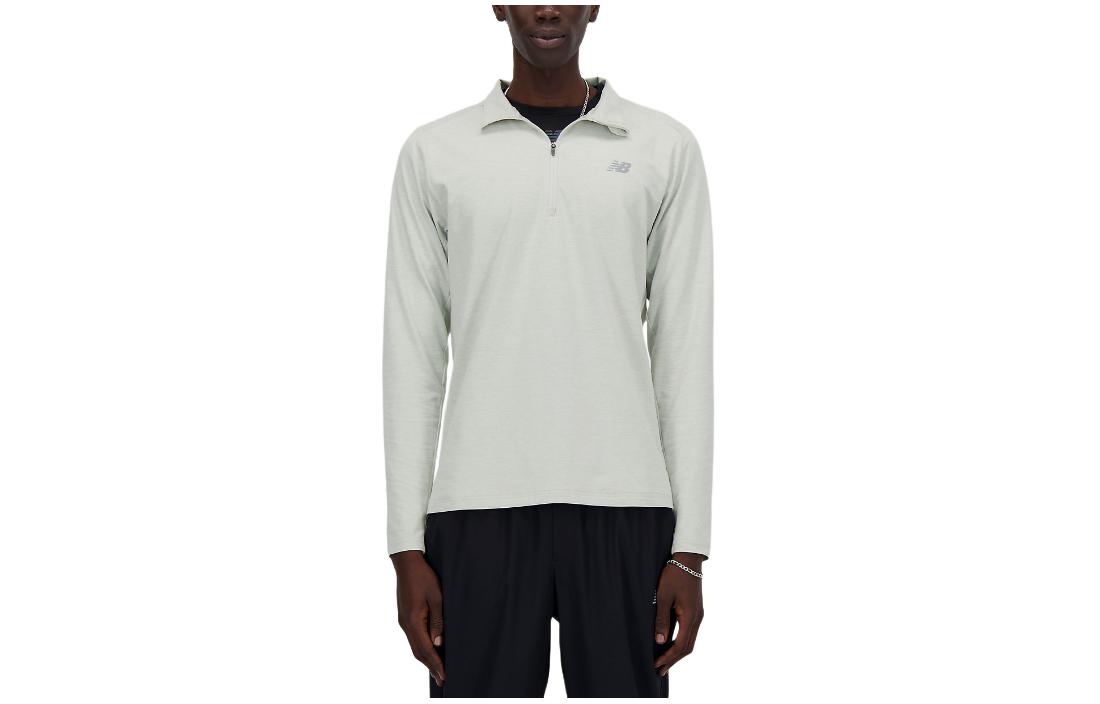 Мужской лонгслив New Balance Space Dye 1/4 Zip (серый)