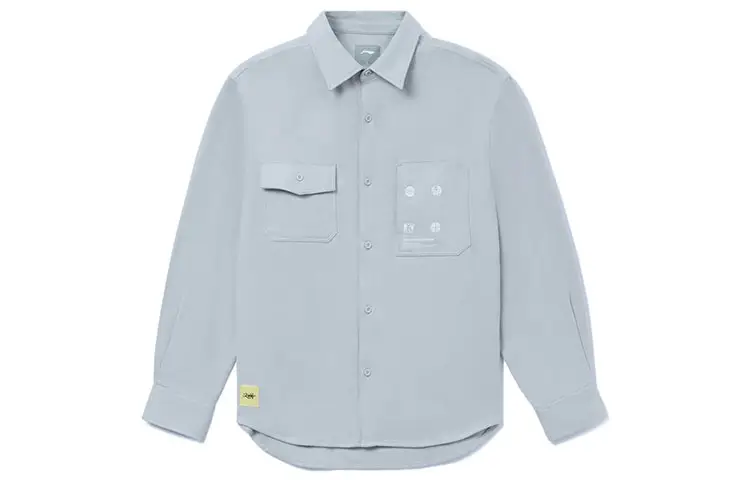 Li Ning Skateboard Shirts Men's Coin Gray Thickened And Fleece Lined Other