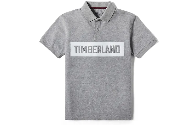 Timberland Polo Shirts Men's Gray Polo Collar Moderate Straight Fit