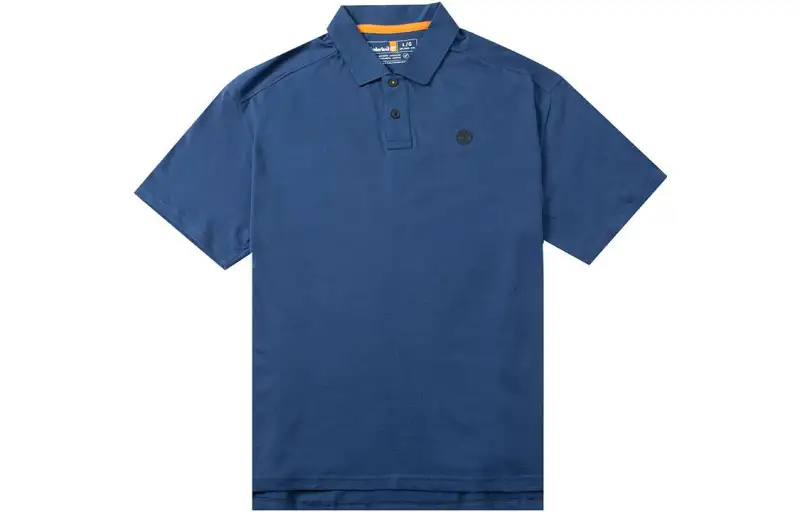 Timberland Polo Shirts Men's Blue Polo Collar Moderate Straight Fit