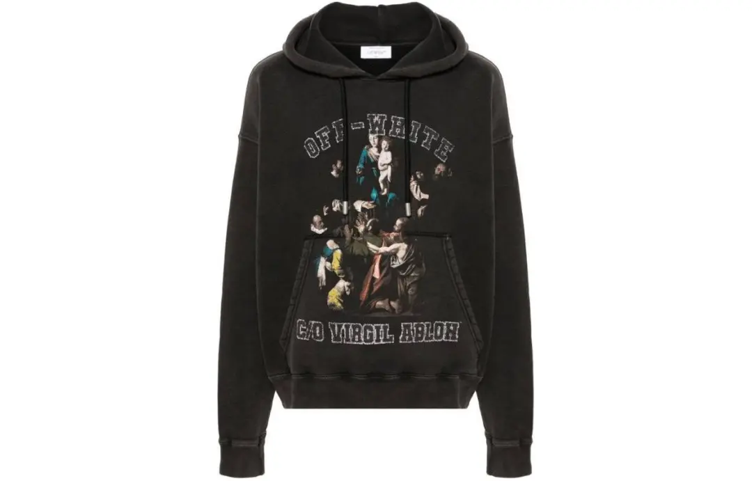 OFF-WHITE graphic-print cotton hoodie