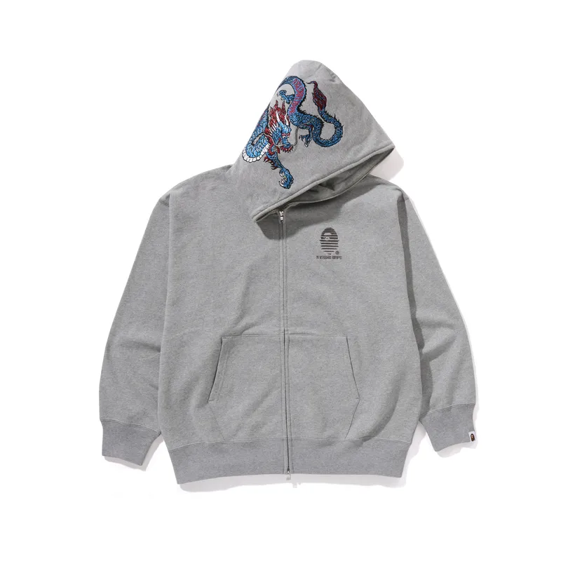 Bape A BATHING APE Tiger And Dragon Relaxed Fit Full Zip Hoodie
