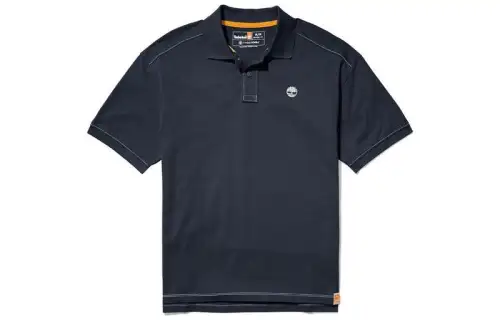Timberland Polo Shirts Men's Black Gray Color Polo Collar Moderate Straight Fit
