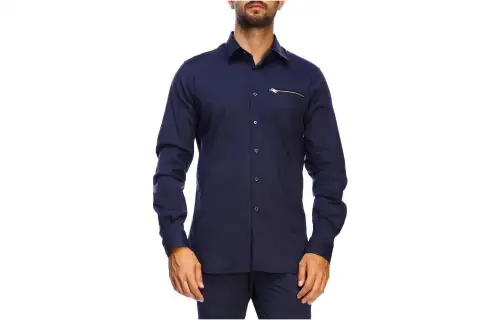 PRADA Shirts Men's Navy Lapel Moderate Other