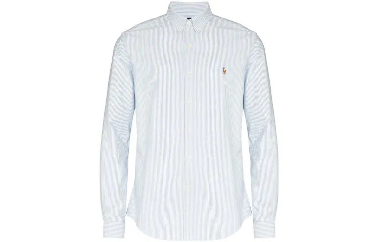 Polo Ralph Lauren Shirt Slim Fit Men's Blue & White