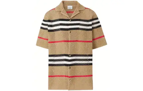 Burberry Icon Stripe Pointelle Knit Shirt