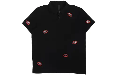 Chrome Hearts Polo Shirts Men's Black Polo Collar Moderate Straight Fit