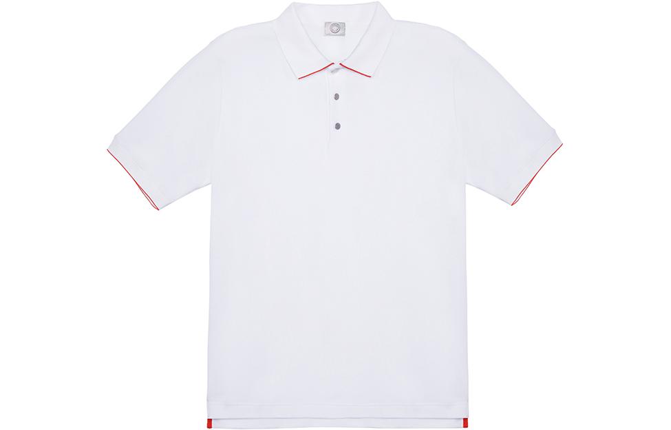 HERMES Hermès SS22 solid color asymmetric slit hem short-sleeved polo shirt men's white