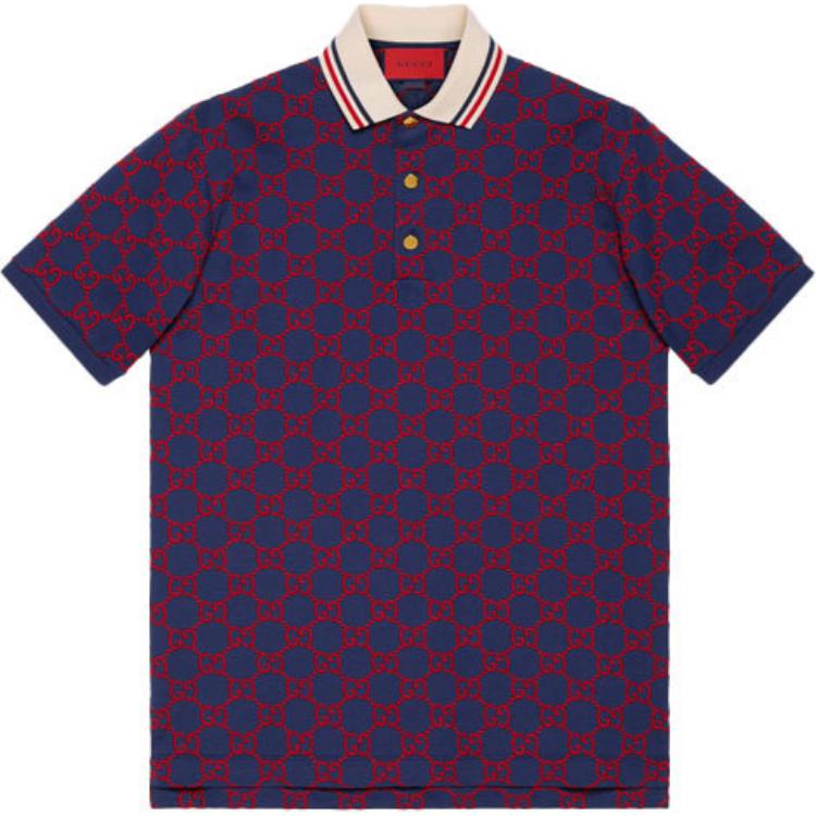 GUCCI 520 Special Collection SS21 Polo Shirt Men's Blue