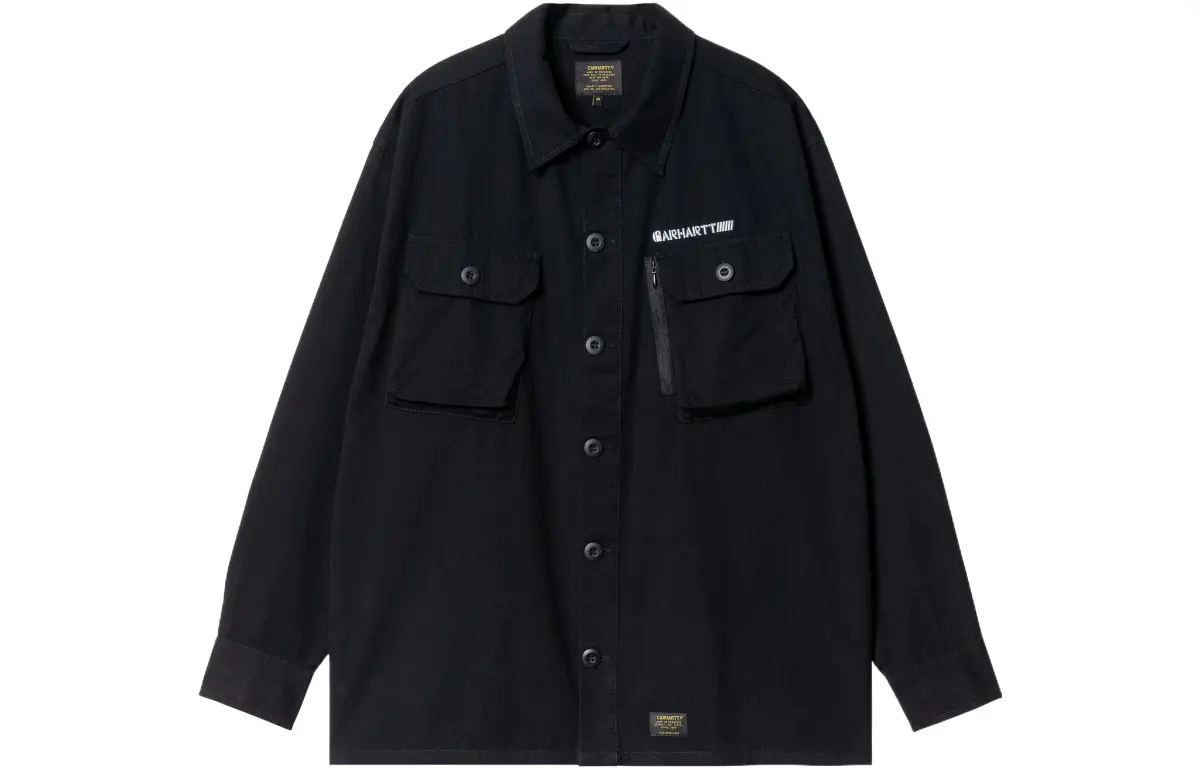 Carhartt WIP Shirts Men's Black Lapel Moderate Other