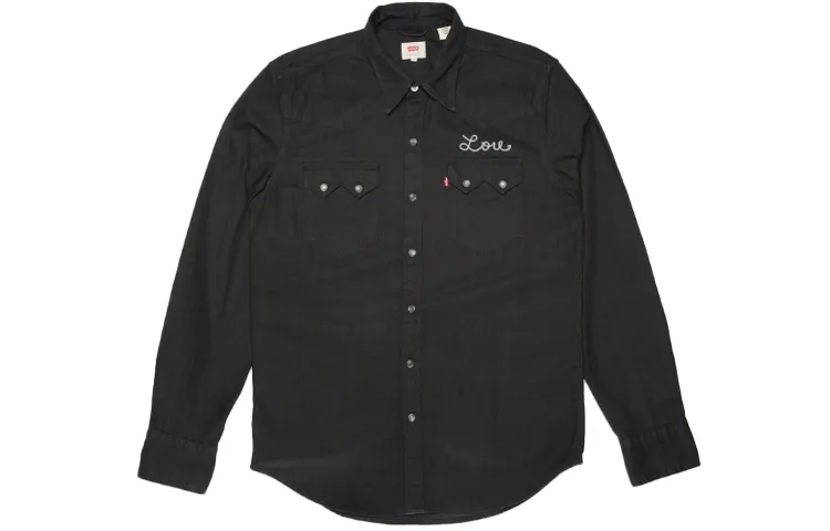 Levi's Shirts Men's Black Lapel Moderate Shirt