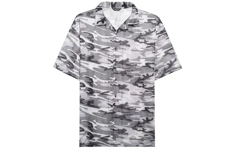 Balenciaga Camo Mesh Oversized Vacation Shirt