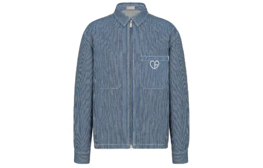 DIOR Quarterly New Products Shirts Men's Blue Lapel Moderate Denim