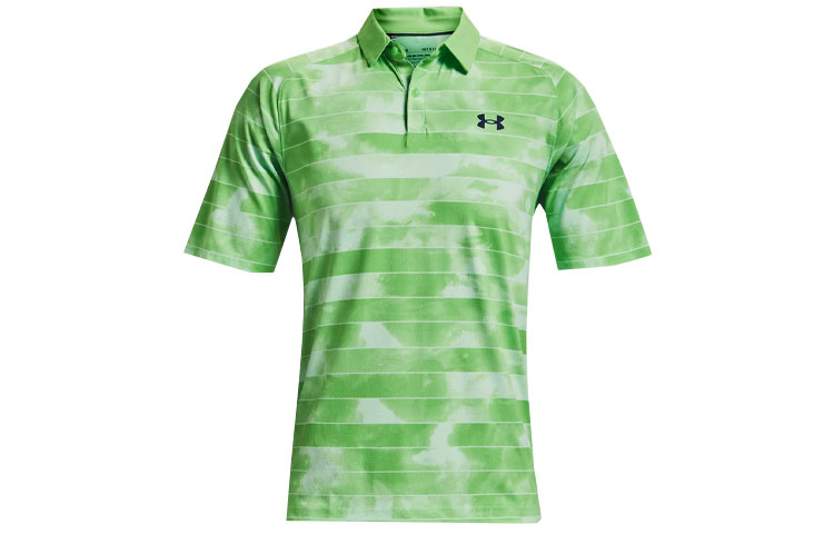 Under Armour Iso Chill Polo Shirts Men's Green Polo Collar Moderate Straight Fit