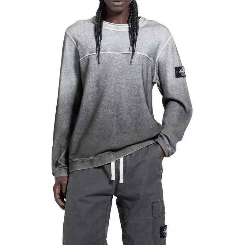 STONE ISLAND Logo-patch Gradient Cotton Sweatshirt