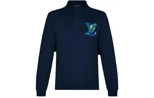 LOUIS VUITTON Polo Shirt Men's Navy Blue