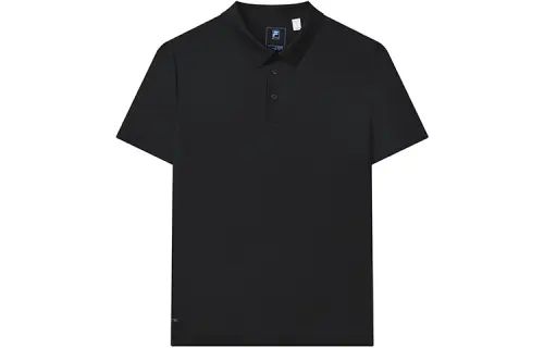 FILA Polo Shirts Men's Jet Black Polo Collar Moderate Straight Fit