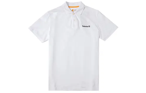 Timberland Polo Shirts Men's White Polo Collar Moderate Straight Fit