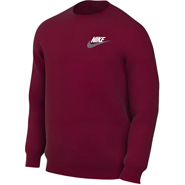 Nike Sweatshirts Men's Burgundy Crew Neck Moderate Regular