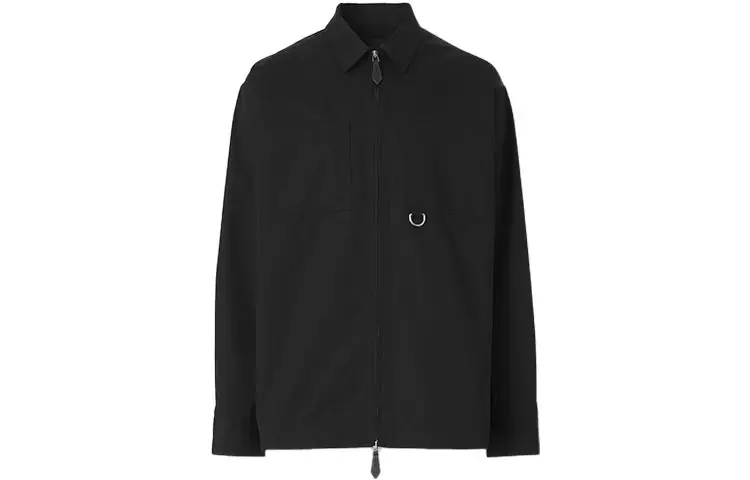Burberry Shirts Men's Black Lapel Moderate