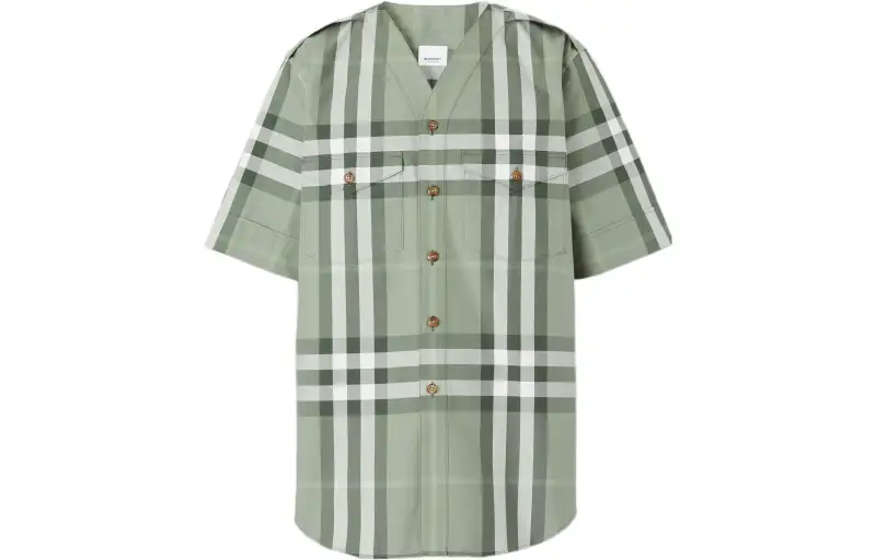 Burberry SS22 Shirt Men's Gray Green