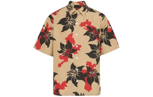 PRADA Shirts Men's Khaki Pointed Collar Moderate Other