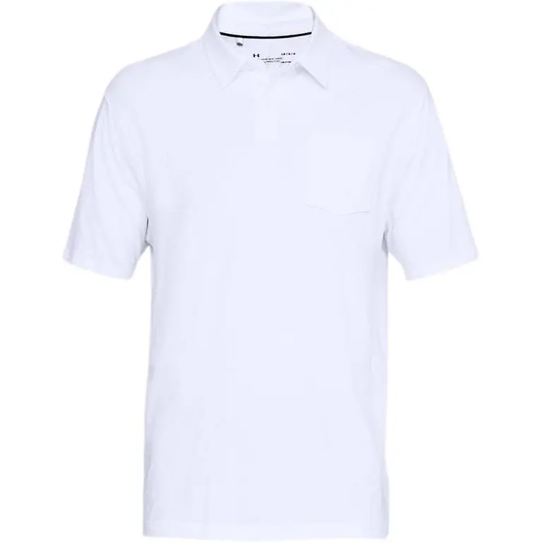 Under Armour Polo Shirts Men's White Polo Collar Moderate Straight Fit