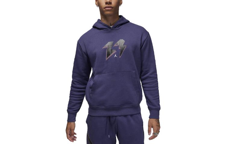 Jordan Flight Sweatshirts Men's Purple Hooded Moderate Regular
