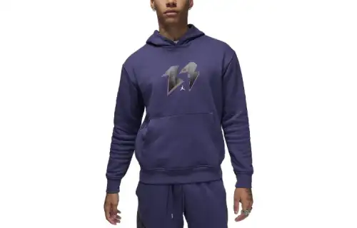 Jordan Flight Sweatshirts Men's Purple Hooded Moderate Regular