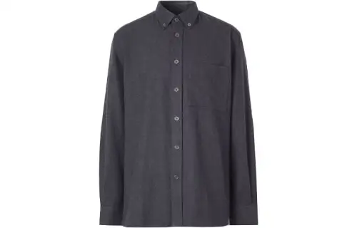 Burberry Shirts Men's Gray Lapel Moderate Shirt