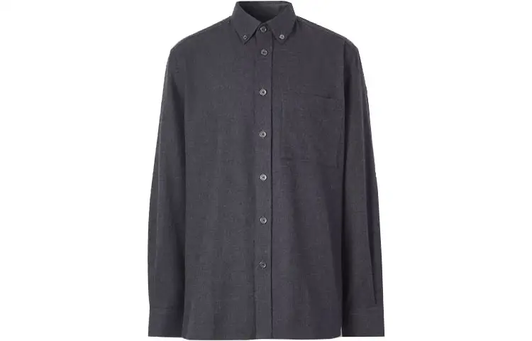 Burberry Shirts Men's Gray Lapel Moderate Shirt