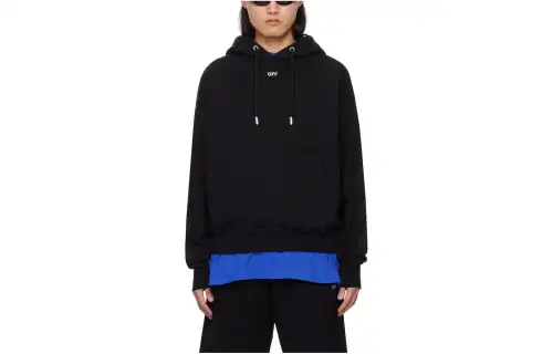 OFF-WHITE Logo-embroidered Cotton Hoodie