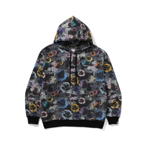 A BATHING APE Floral Camo Pattern Relaxed Fit Pullover Hoodie