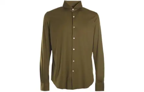 Loro Piana Shirts Men's Green Lapel Moderate Other