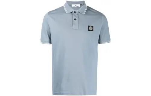 Stone Island Logo Patch Short-Sleeve Polo Shirt