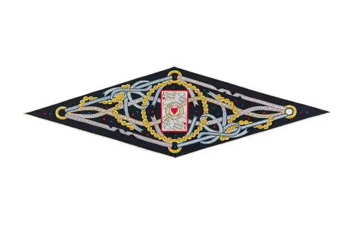 HERMES Dame De Coeur Silk Scarves Women's