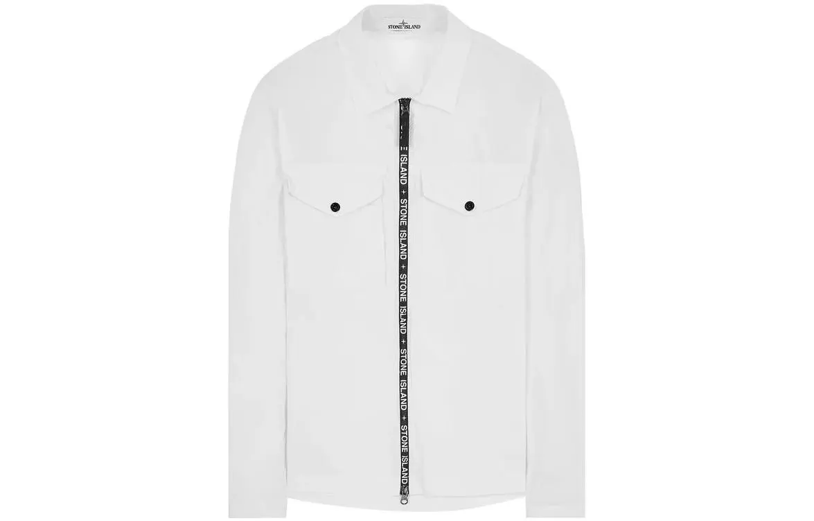 STONE ISLAND Shirts Men's White Lapel Moderate Other