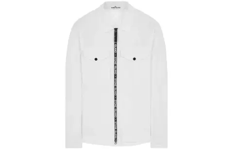 STONE ISLAND Shirts Men's White Lapel Moderate Other