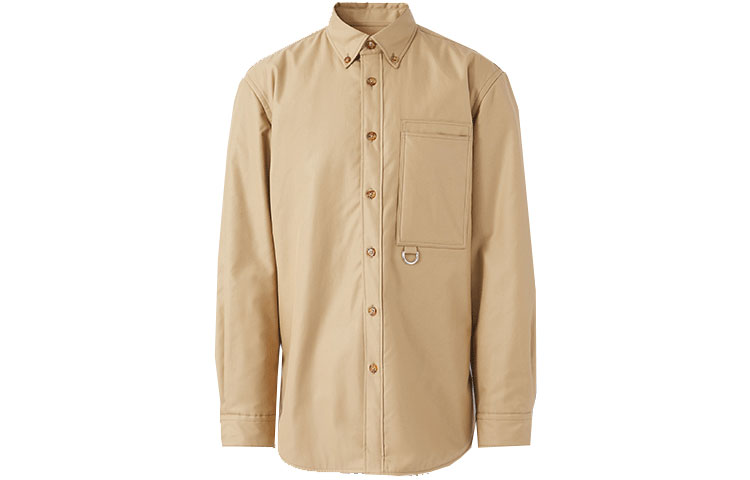 Мужская рубашка Burberry Cotton Shirt (ореховая)