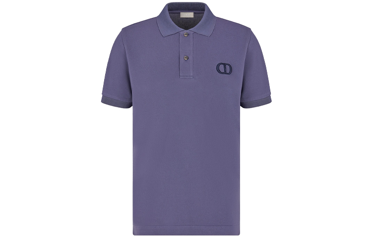 DIOR Quarterly New Products Polo Shirts Men's Purple Polo Collar Moderate Straight Fit