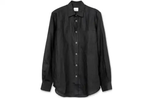 Burberry Shirts Men's Black Lapel Moderate Other