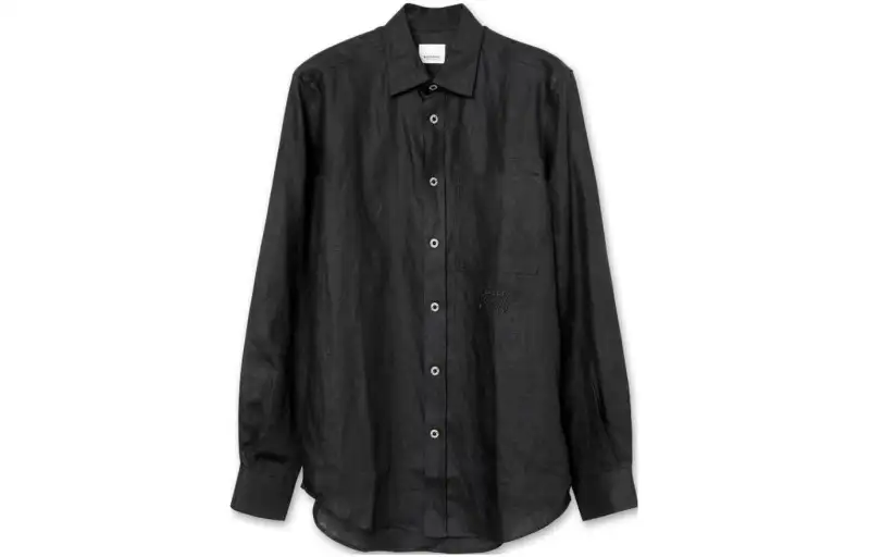Burberry Shirts Men's Black Lapel Moderate Other
