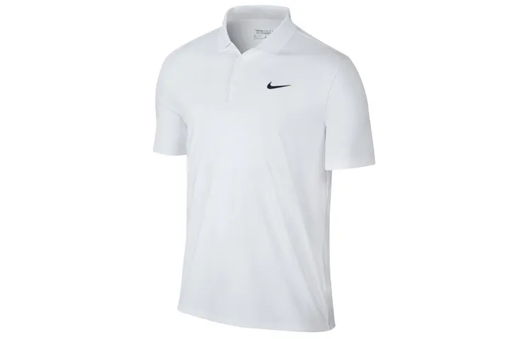 Nike Polo Shirts Men's White Polo Collar Moderate Straight Fit